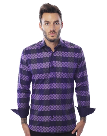 Luxury Purple Stripe Dress Shirt