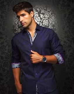 Trendy Shirt: Men Purple Trendy fashion Sport Dress Shirt