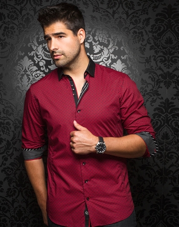 Designer Dress Shirt: Corelli Red