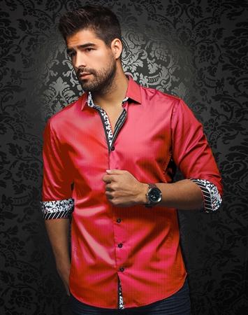 Men's Luxury Sport Shirt: Davios Red