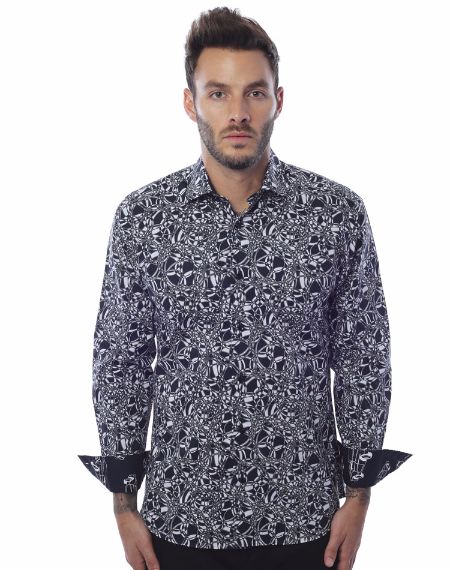 Modern Dress Shirt - Black Circle