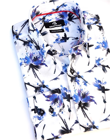 Abstract Floral Print Shirt