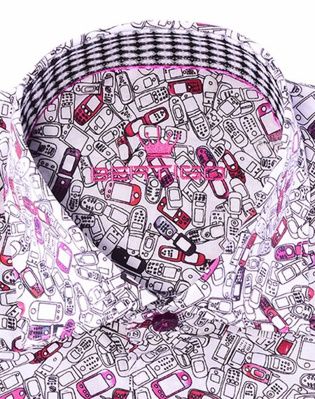 Trendy Dress Shirt - White and Purple