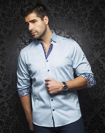 Designer Dress Shirt: Dixon Light-Blue