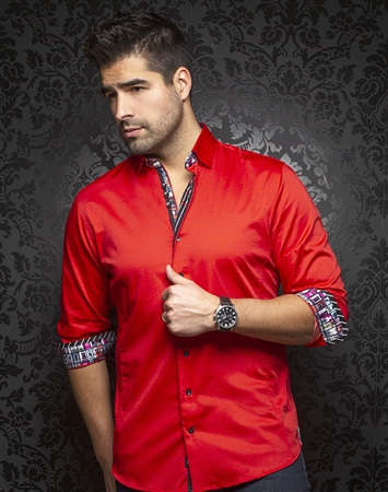 Designer Red Dress Shirt: Dixon Red