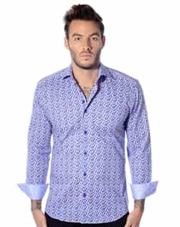 men Blue Sport Shirt | Bertigo Don 02