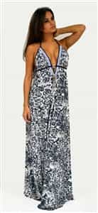 Donatella Dress Corrine Blue leopard Swarovski Dress