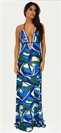 Donatella Dress Corrine Blue Green Swarovski Dress