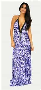 Donatella Dress Corrine Purple Leopard Swarovski Dress