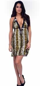 Snake Printed Swarovski Crystal Dress