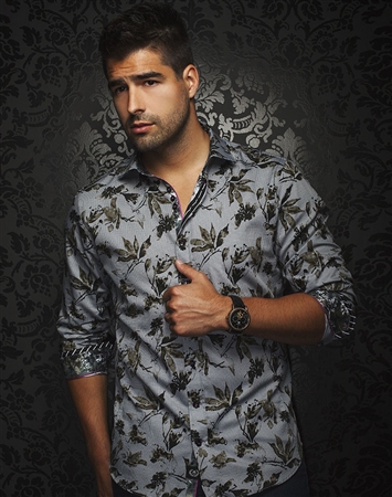 Luxury Sport Shirt - Black Floral