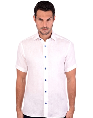 Ivory White Linen Men’s Shirt