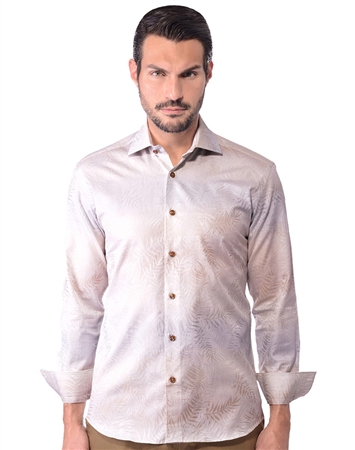Beige Gradient Men’s Cotton Shirt
