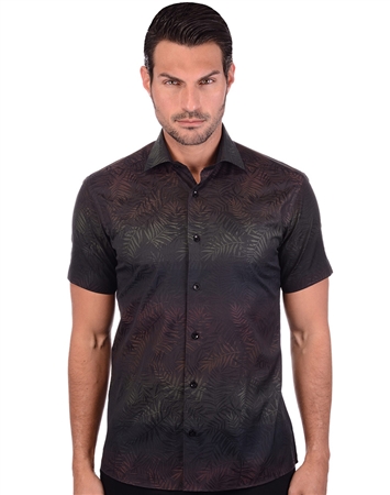 Designer Brown Black Men’s Dress Shirt