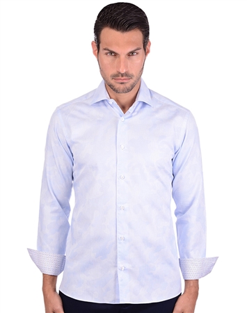 Light Blue Camouflage Cotton Men’s Shirt