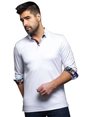 Men fashion polo shirt  | white