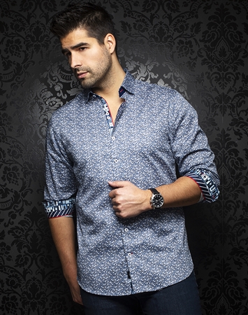 Au Noir Shirt fiore-navy