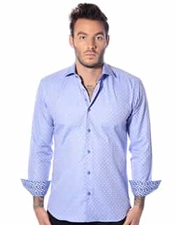 Men Fashion Dress Shirt: Blue