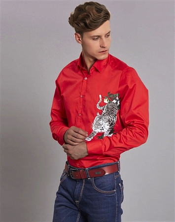 Luxury Sport Shirt - Red Tiger