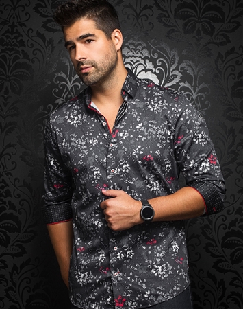 Au Noir Dress Shirt | Garnett Black Red