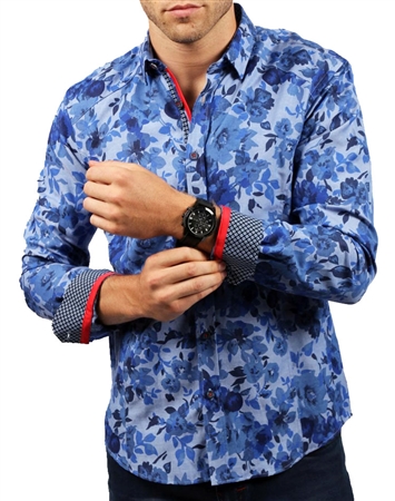 Blue Navy Floral Shirt