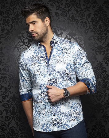 Au Noir Shirt henri-blue