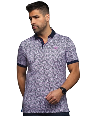 Men fashion button up shirt  | navy fushcia