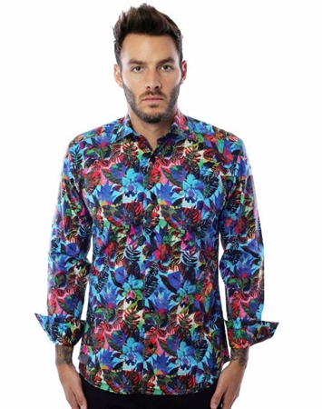 Turquoise Floral Print Shirt
