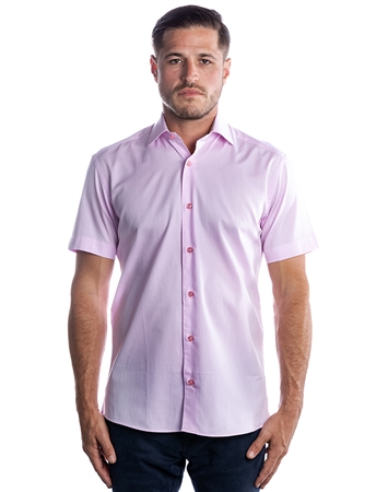 Luxury Short Sleeve Woven - Pink Dress Shirt