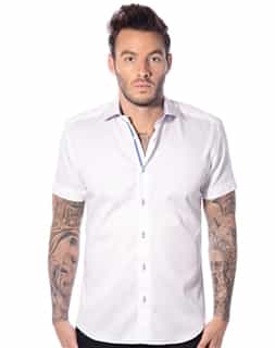 White Short Sleeve Button Dwon