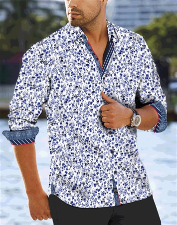 Au Noir Shirt | Louis White Blue 