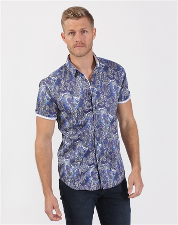 Impressive Navy Paisley Men’s Designer Shirt