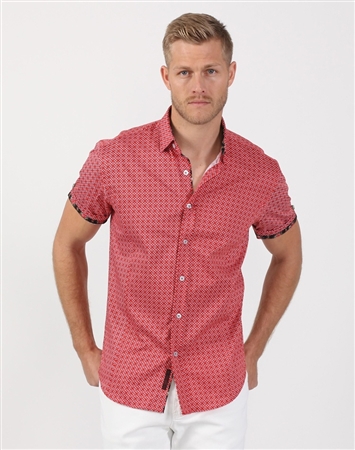 Cardinal Red Men’s Cotton Woven Shirt