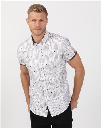 Fierce White Poker Men’s Designer Dress Shirt