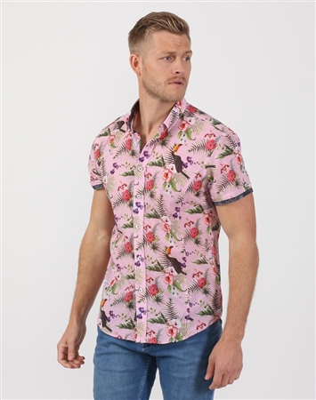 Suave Floral Pink Men’s Cotton Shirt