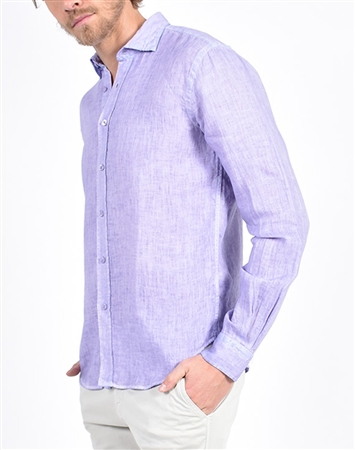 Solid Purple Linen Shirt|Eight-x Luxury Linen Shirt