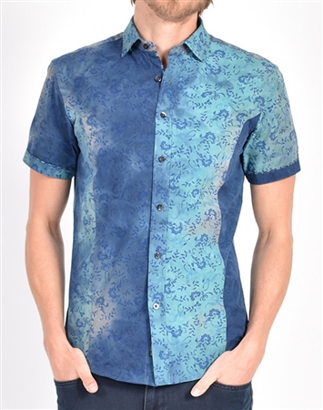 Tiger lily Watercolor Print Shirt|Eight-x Luxury Short Sleeve