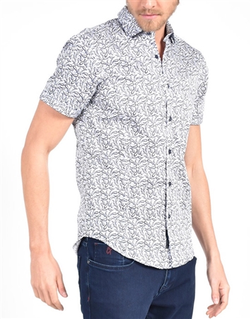 Black Dancing Paisley Print Shirt|Eight-x Luxury Short Sleeve