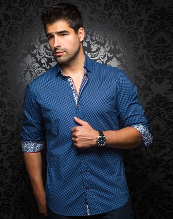 Designer Dress Shirt: Manila Navy