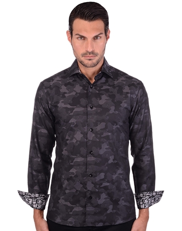 Black Camouflage Designer Men’s Shirt