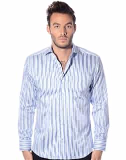 Pinstripe Shirt: Blue Pinstripe Shirt