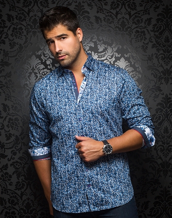 Designer Mens Dress shirt - Marselais Blue