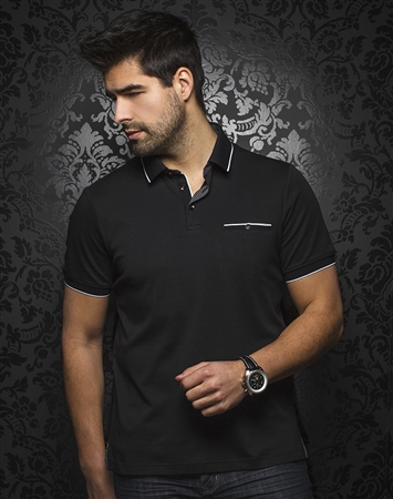 Au Noir Polo | Mercury Black