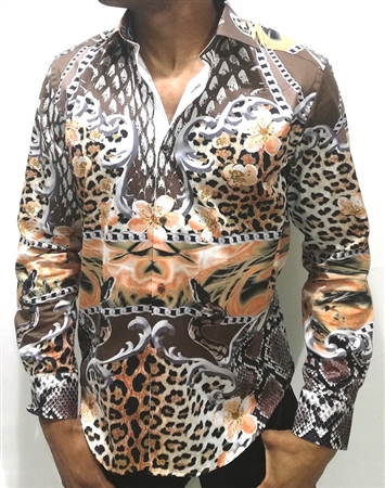 Interesting Animal Print Dress Shirt