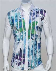 Mondo Designer Short Sleeve Dress Shirt 0227