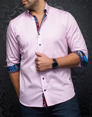 Men fashion button up shirt  |pink