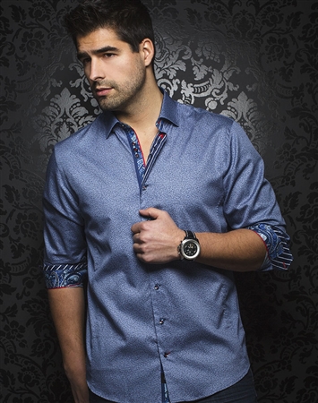 Fashionable Navy Dress Shirt