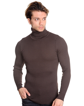 Designer Turtleneck Sweater - Brown