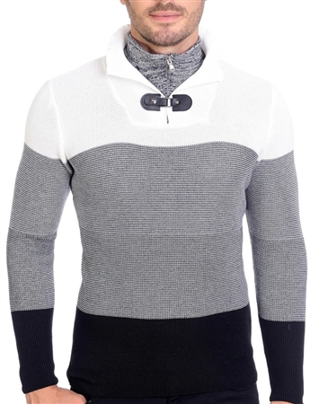 European Fashion Lightweight Knitwear Sweater - Black White