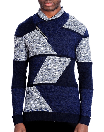 European Fashion Lightweight Knit Sweater - Navy